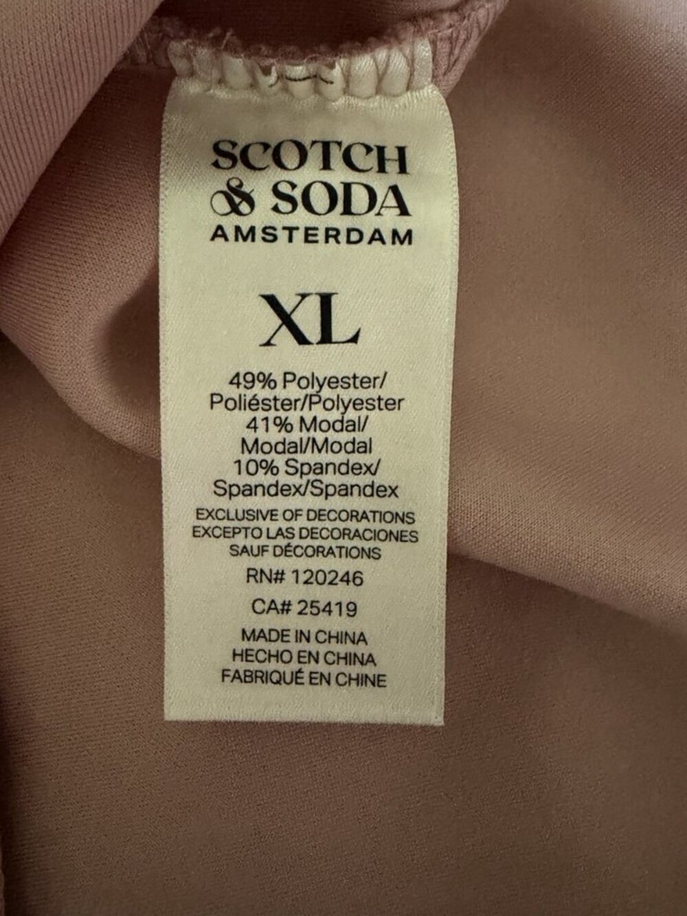 Scotch & Soda Women’s Drawstring T-Shirt Dress in Dusty Rose Size XL NWT - Picture 9 of 10